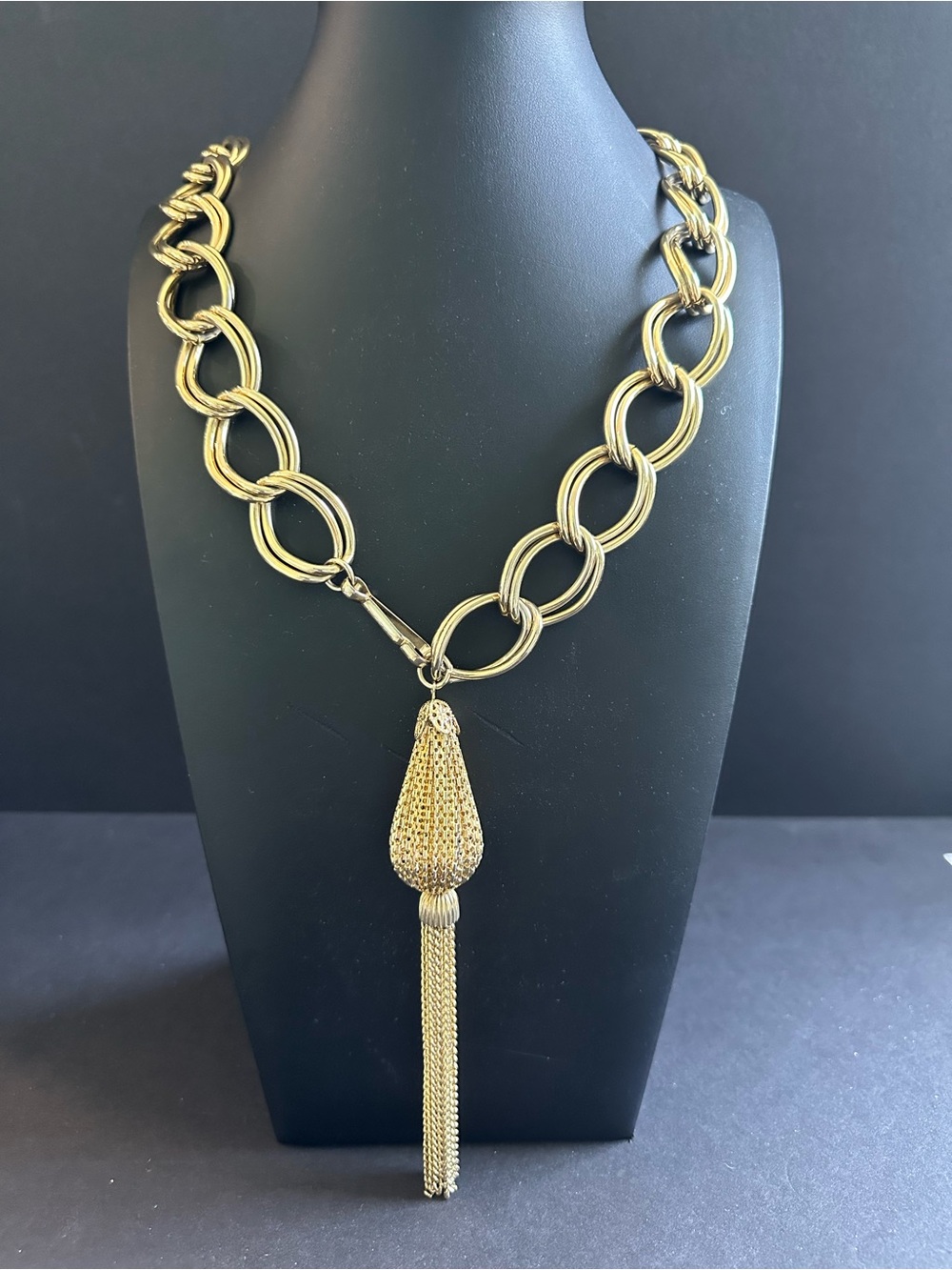 Vintage Gold Tone Chain Belt Double Link Big Bold